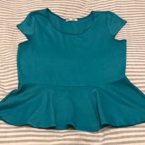 Medium Size - Teal Peplum Top - Agacci